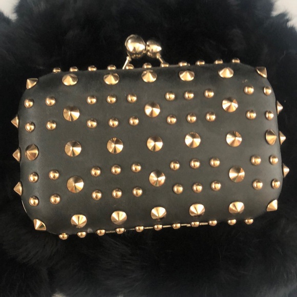 Black studded clutch - Picture 1 of 3